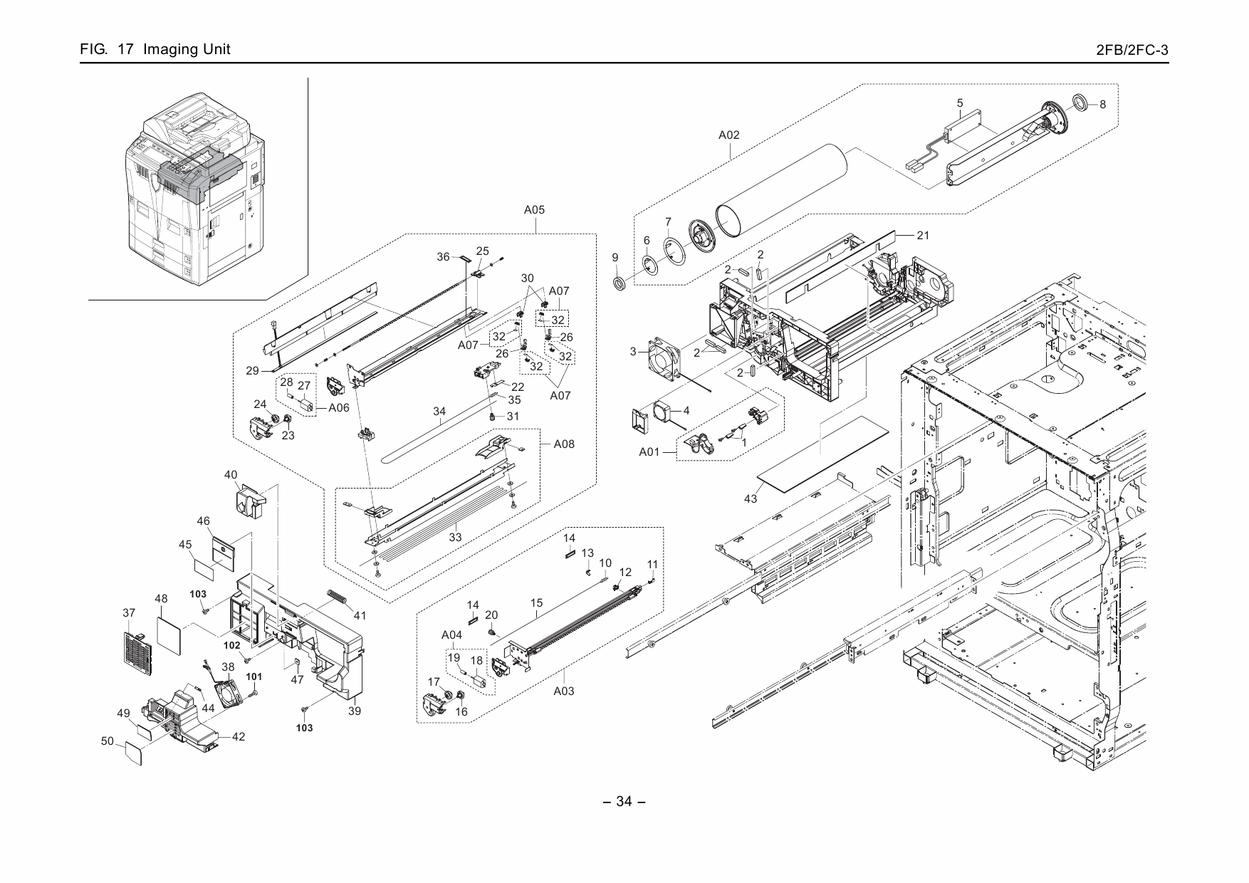 KYOCERA Copier KM-6030 8030 Parts Manual-3